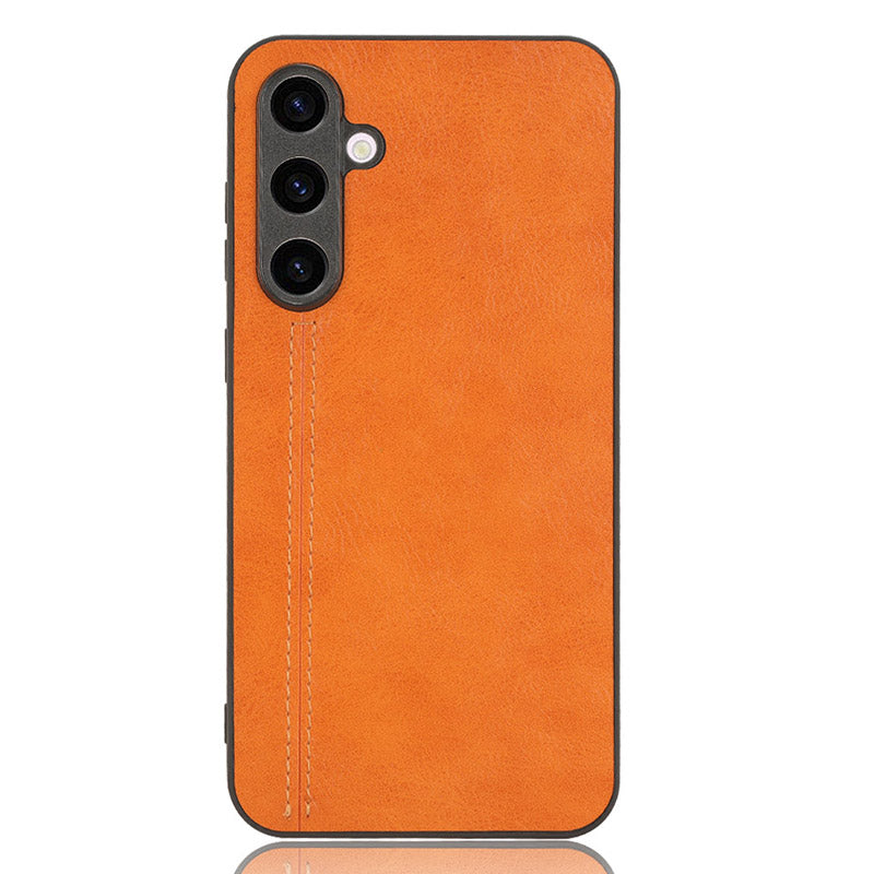 Pro Samsung Galaxy S23 FE Ochranný kryt telefonu TPU kryt šití PU kůží na PC Pro Samsung Galaxy S23 FE Ochranný kryt telefonu TPU kryt šití PU kůží na PC